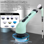 Perie Electrica de Curatare, Flippy, pentru Gresie, Baie, Bucatarie, 25x20x9.5 cm, cu 9 Capete, Maner Extensibil