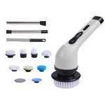 Perie Electrica de Curatare, Flippy, pentru Gresie, Baie, Bucatarie, 25x20x9.5 cm, cu 9 Capete, Maner Extensibil