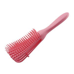 Perie Flexibila, Flippy, pentru Descurcat Par Cret/Umed si Uscat, 8 Brate Mobile, din TPE, 24.5 x 4.5 x 2 cm, Roz