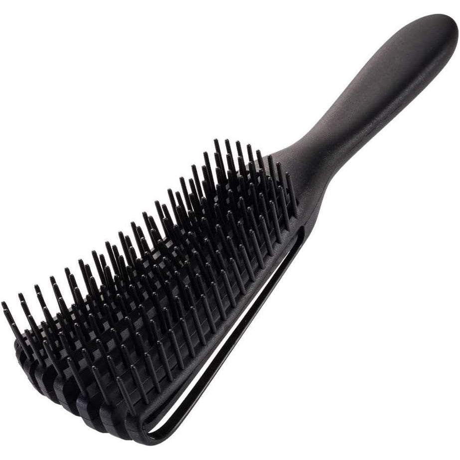 Perie Flexibila, Flippy, pentru Descurcat Par Cret/Umed si Uscat, 8 Brate Mobile, din TPE, 24.5 x 4.5 x 2 cm, Negru