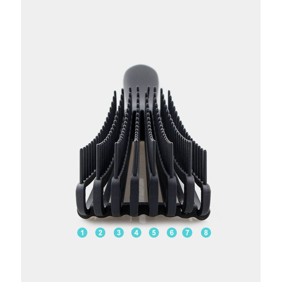 Perie Flexibila, Flippy, pentru Descurcat Par Cret/Umed si Uscat, 8 Brate Mobile, din TPE, 24.5 x 4.5 x 2 cm, Negru