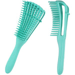 Perie Flexibila, Flippy, pentru Descurcat Par Cret/Umed si Uscat, 8 Brate Mobile, din TPE, 24.5 x 4.5 x 2 cm, Verde