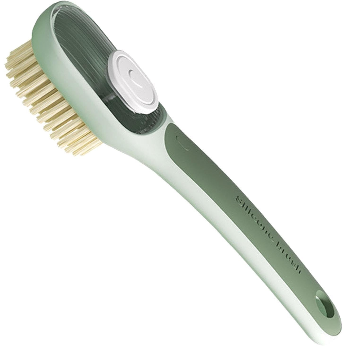 Perie Multifunctionala 2 in 1, Flippy, Perie Densa/Perie din Piele de Caprioara, cu Recipient Lichid, Maner Lung, 20.1x