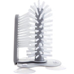 Perie de Curatat Pahare, Flippy, din Plastic, cu Ventuza, 17.5 x 14 cm, Gri