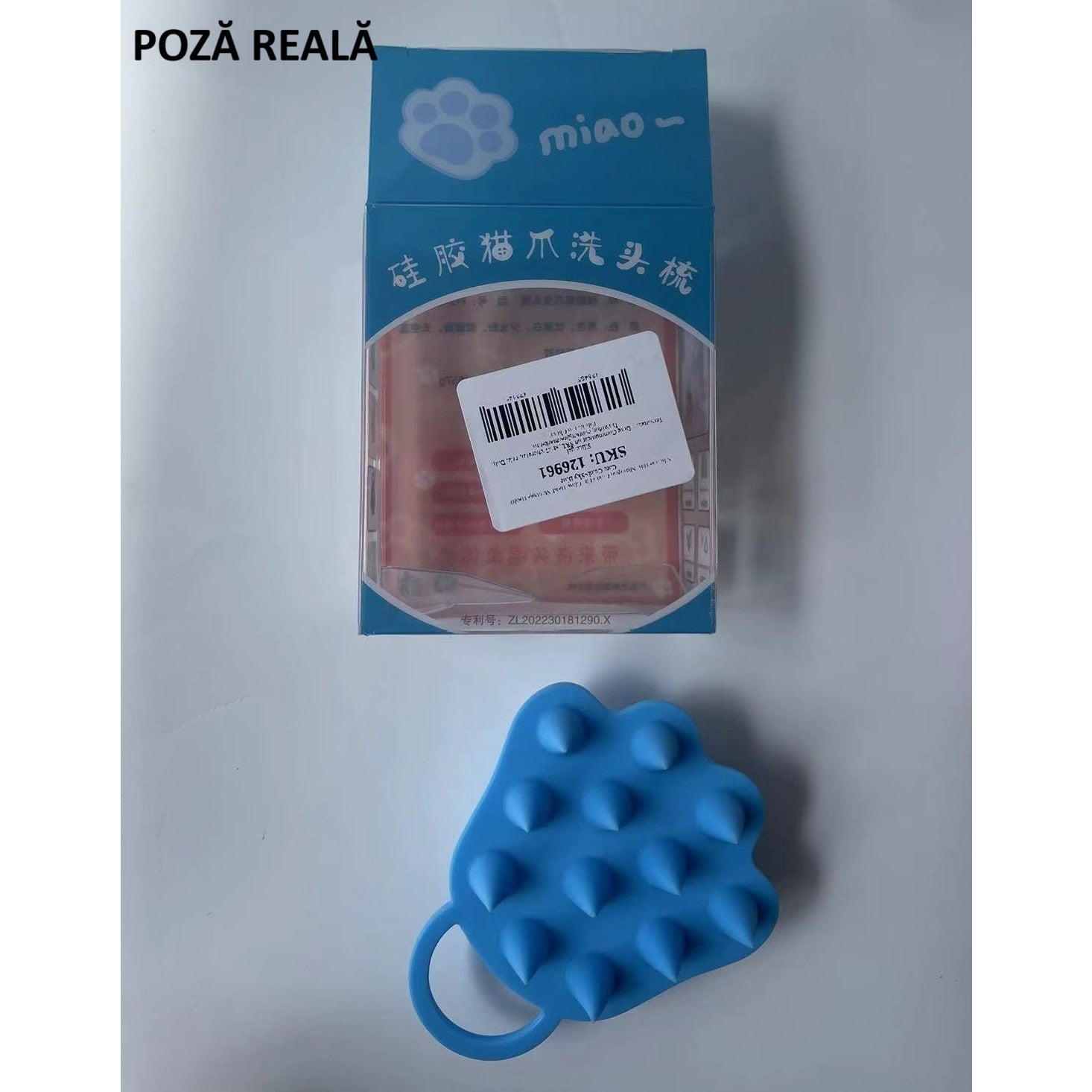 Perie pentru Masajul Scalpului, Perie pentru Sampon, Labuță de Pisică, Dimensiune 7x8 cm, Curatarea si Mentinerea