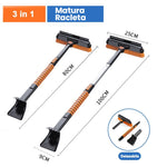 Perie si Racleta Rotativa 3 in 1, Flippy, Perie Auto pentru Zapada, Telescopica, Detasabila, Material Aluminiu si ABS,