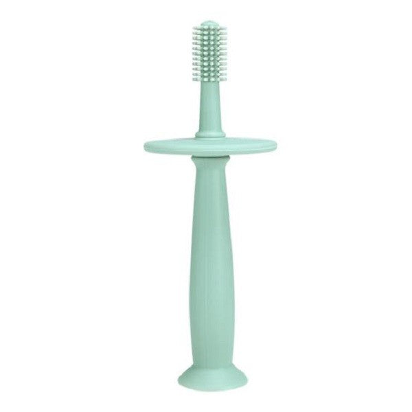 Periuta de Dinti din Silicon pentru Bebelusi, Flippy, fara BPA, 360 Grade, Bariera Anti-Inghitire, Maner Ergonomic,