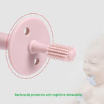 Periuta de Dinti din Silicon pentru Bebelusi, Flippy, fara BPA, 360 Grade, Bariera Anti-Inghitire, Maner Ergonomic,