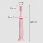 Periuta de Dinti din Silicon pentru Bebelusi, Flippy, fara BPA, 360 Grade, Bariera Anti-Inghitire, Maner Ergonomic,