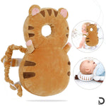 Perna tip Rucsac pentru Protectia Capului, Flippy, Tetiera tip Tigru, pentru Bebelusi, 33x6x19 cm, 180 g, Maro