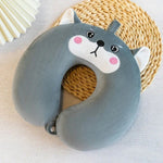 Perna de Calatorie in Forma de U, Flippy, Pentru Gat si Cap, Umplutura din Spuma cu Memorie, 30x30 cm, Model Husky,