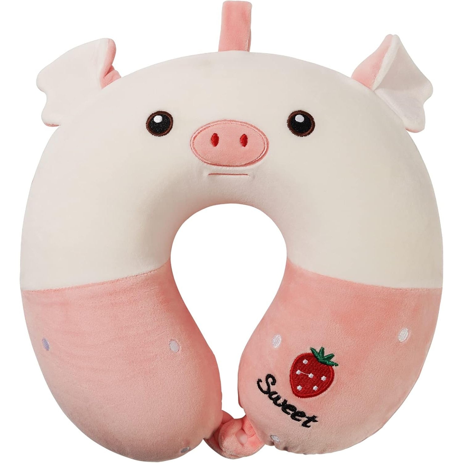 Perna de Calatorie in Forma de U, Flippy, Pentru Gat si Cap, Umplutura din Spuma cu Memorie, 30x30 cm, Model Purcelus,
