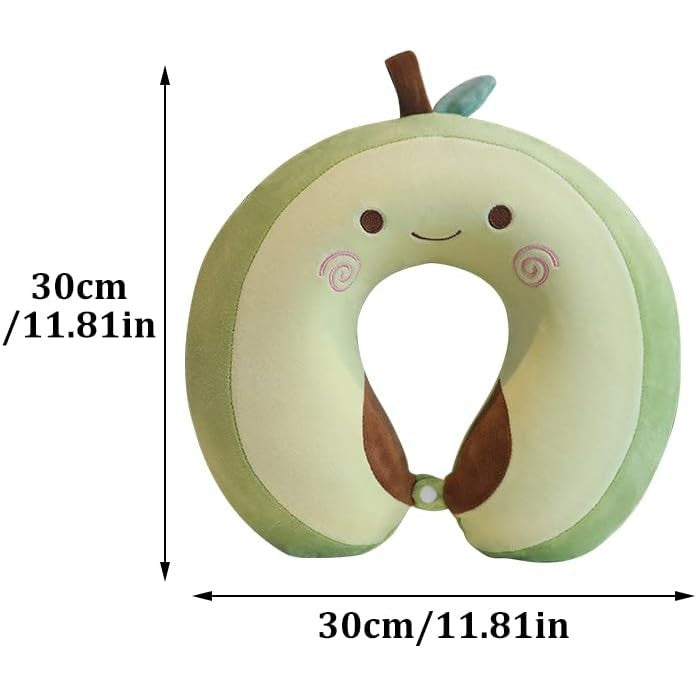 Perna de Calatorie in Forma de U, Flippy, Pentru Gat si Cap, Umplutura din Spuma cu Memorie, 30x30 cm, Model Avocado,