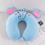 Perna de Calatorie in Forma de U, Flippy, Pentru Gat si Cap, Umplutura din Spuma cu Memorie, 30x30 cm, Model Elefant,