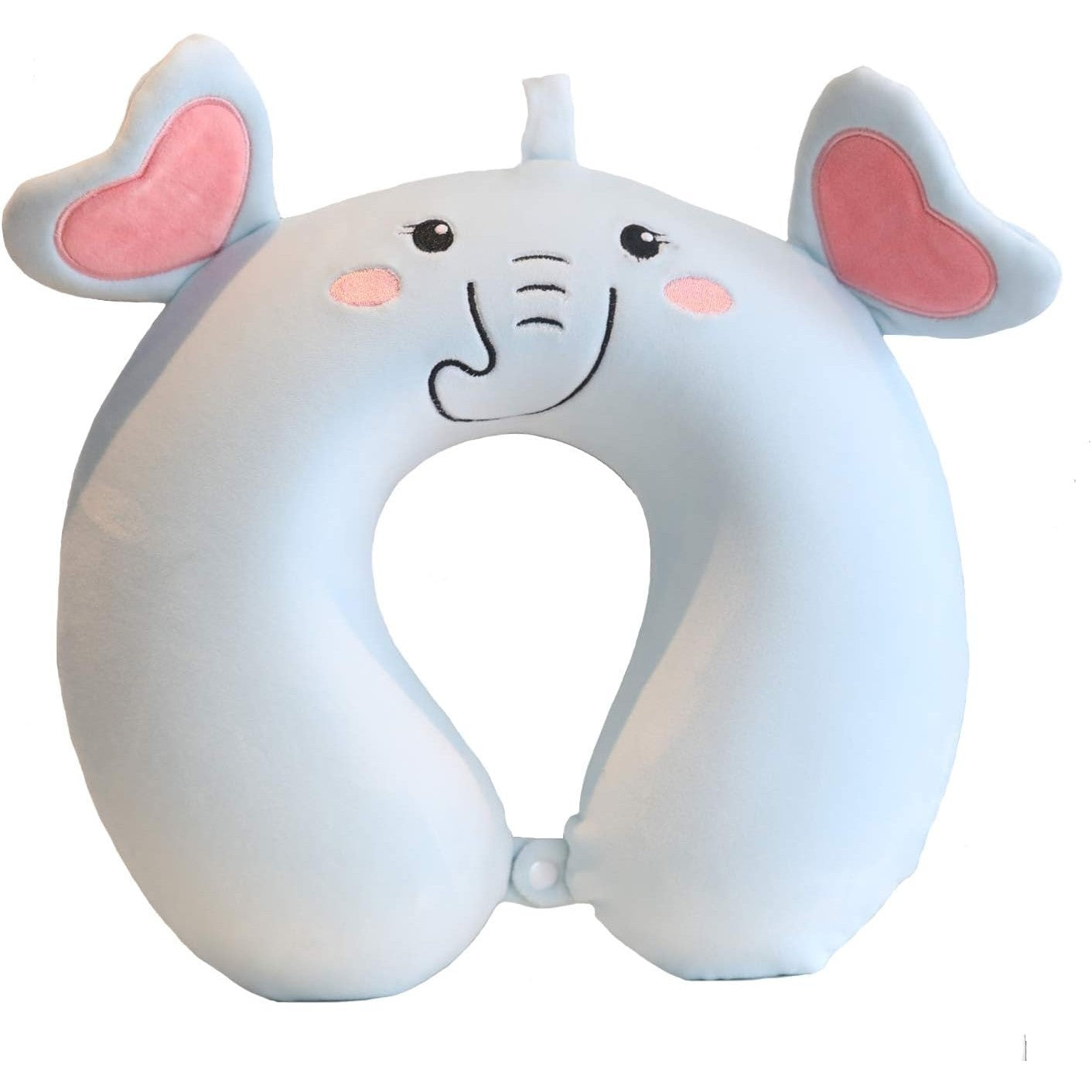 Perna de Calatorie in Forma de U, Flippy, Pentru Gat si Cap, Umplutura din Spuma cu Memorie, 30x30 cm, Model Elefant,
