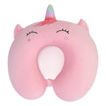 Perna de Calatorie in Forma de U, Flippy, Pentru Gat si Cap, Umplutura din Spuma cu Memorie, 30x30 cm, Model Unicorn,