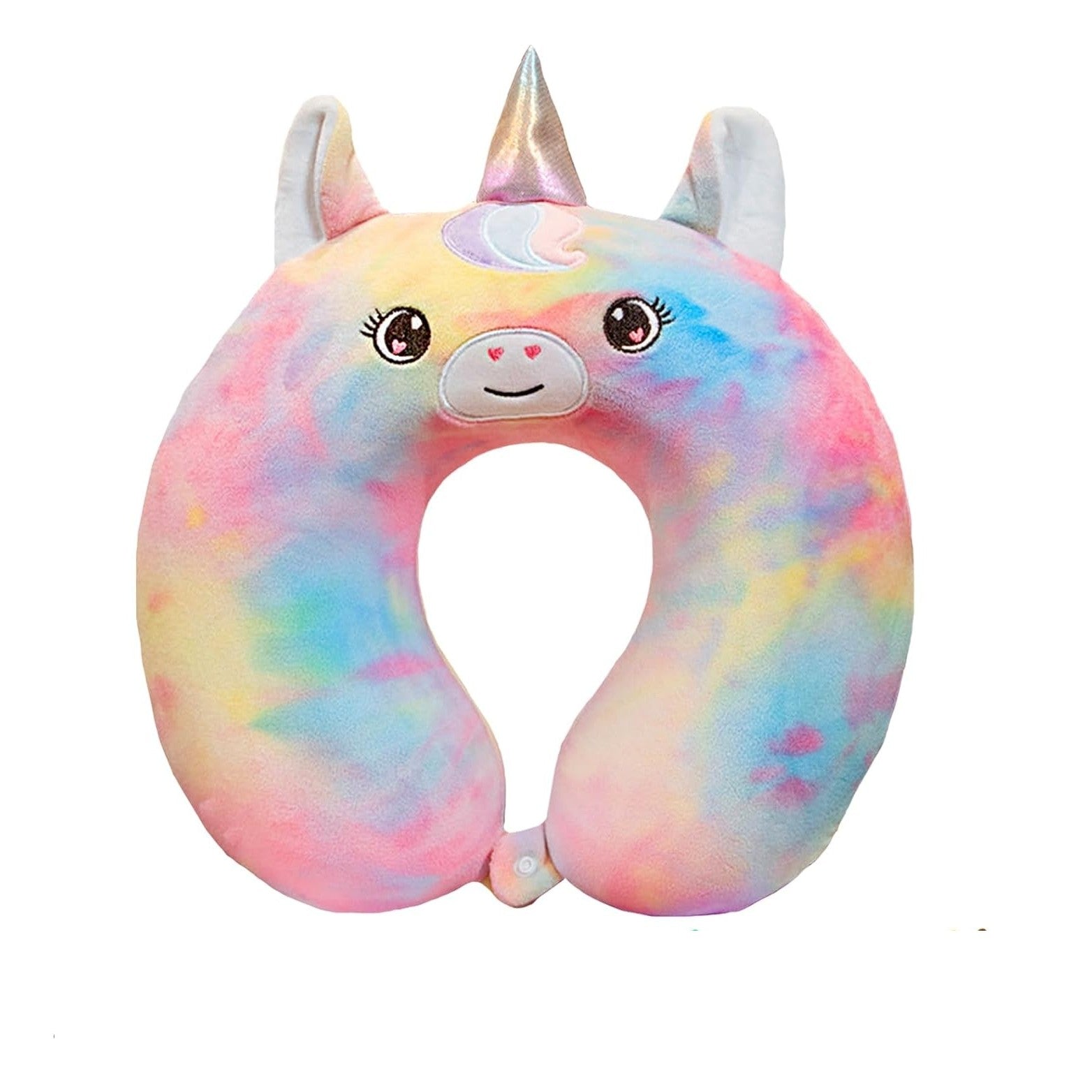 Perna de Calatorie in Forma de U, Flippy, Pentru Gat si Cap, Umplutura din Spuma cu Memorie, 30x30 cm, Model Unicorn,