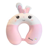 Perna de Calatorie in Forma de U, Flippy, Pentru Gat si Cap, Umplutura din Spuma cu Memorie, 30x30 cm, Model Iepuras,