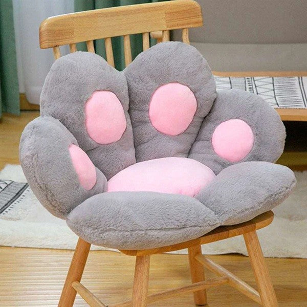 Perna Decorativa, Flippy, Model Laba de Pisica, din Plus, pentru Scaun/Canapea/Podea, 80 x 70 cm, Gri