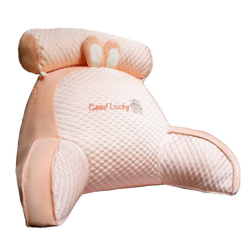 Perna Multifunctionala, Flippy, Spatar pentru Pat, Protectie Lombara, Marime Medie, 60 x 40 cm, din Plus, Model Iepure,