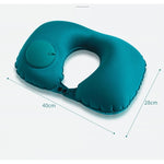Perna pentru gat Flippy, portabila, umflare prin apasare, usor de depozitat, imbracata in material catifelat, in forma