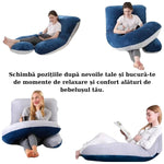 Perna pentru Gravide, Flippy, Perna de Sarcina, Detasabila si Lavabila, Ergonomica Tip J, Captuseala din Poliester, 155