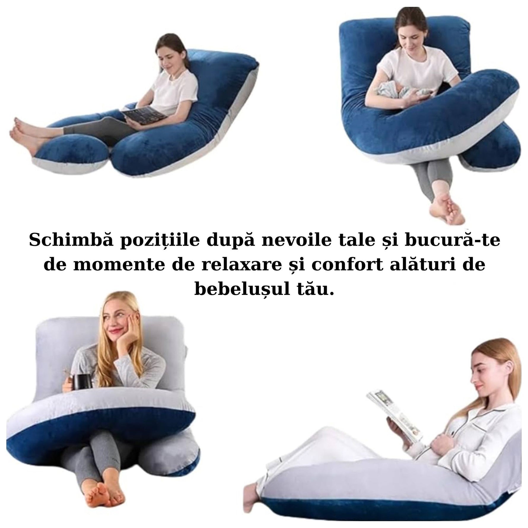 Perna pentru Gravide, Flippy, Perna de Sarcina, Detasabila si Lavabila, Ergonomica Tip J, Captuseala din Poliester, 155