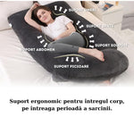 Perna pentru Gravide, Flippy, Perna de Sarcina, Detasabila si Lavabila, Ergonomica Tip J, Captuseala din Poliester, 155