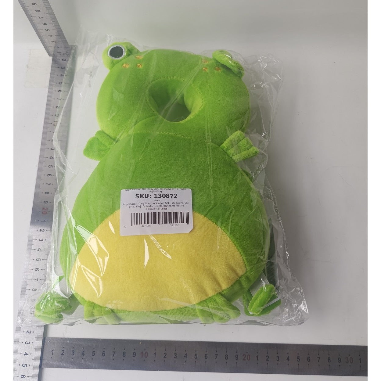 Perna tip Rucsac pentru Protectia Capului, Flippy, Tetiera tip Broscuta, pentru Bebelusi, 33x6x19 cm, 180 g, Verde
