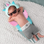 Perna tip Rucsac pentru Protectia Capului, Flippy, Tetiera tip Unicorn, pentru Bebelusi, Design tip Plasa, 33x6x19 cm,