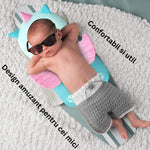 Perna tip Rucsac pentru Protectia Capului, Flippy, Tetiera tip Unicorn, pentru Bebelusi, Design tip Plasa, 33x6x19 cm,