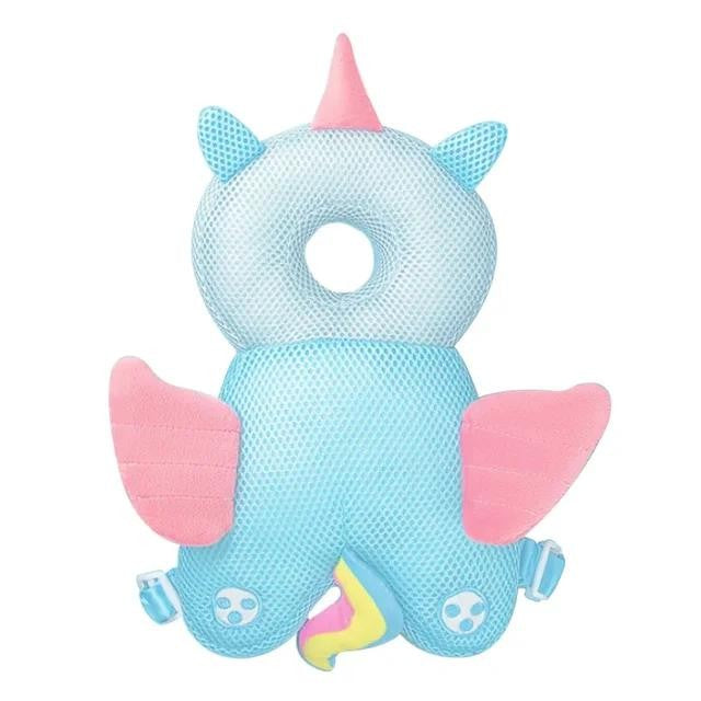 Perna tip Rucsac pentru Protectia Capului, Flippy, Tetiera tip Unicorn, pentru Bebelusi, Design tip Plasa, 33x6x19 cm,