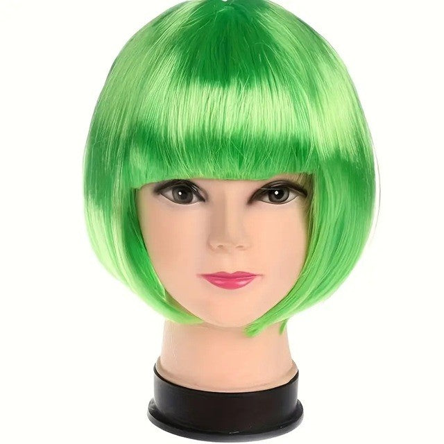 Peruca Cosplay, Flippy, Tunsoare Bob cu Breton, pentru Carnaval, Halloween, Petreceri Tematice, din PET, Marime