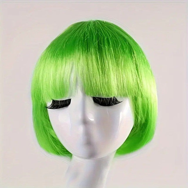 Peruca Cosplay, Flippy, Tunsoare Bob cu Breton, pentru Carnaval, Halloween, Petreceri Tematice, din PET, Marime