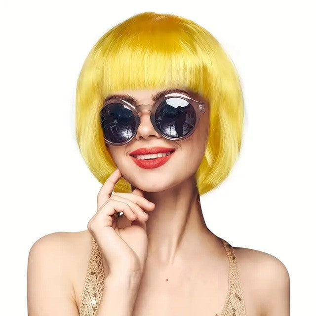 Peruca Cosplay, Flippy, Tunsoare Bob cu Breton, pentru Carnaval, Halloween, Petreceri Tematice, din PET, Marime