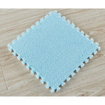 Set 10 Piese Covor tip Puzzle, Flippy, Spuma EVA, Pufos, 30 x 30 x 1 cm, Baby Blue