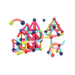 Piese Magnetice pentru Copii, Flippy, Set din 128 de Piese de diferite Culori, Constructor Magnetic cu Posibilitatea de
