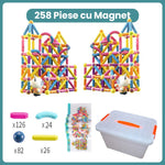 Piese Magnetice pentru Copii, Flippy, Set din 258 de Piese de diferite Culori, Constructor Magnetic cu Posibilitatea de