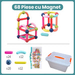 Piese Magnetice pentru Copii, Flippy, Set din 68 de Piese de diferite Culori, Constructor Magnetic cu Posibilitatea de