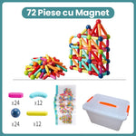 Piese Magnetice pentru Copii, Flippy, Set din 72 de Piese de diferite Culori, Constructor Magnetic cu Posibilitatea de
