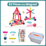 Piese Magnetice pentru Copii, Flippy, Set din 82 de Piese de diferite Culori, Constructor Magnetic cu Posibilitatea de