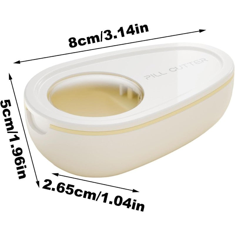 Cutie Taiat Pastile si Depozitare Medicamente, Flippy, Alba, 8x5x2.65 cm, Compacta si Portabila, Ideala Pentru Calatorii