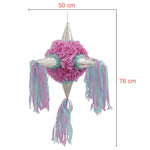 Pinata Rotunda pentru Petrecere, Flippy, Detalii Argintii, din Hartie si Carton, Pinata pentru Copii, 76 x 50 x 50 cm,