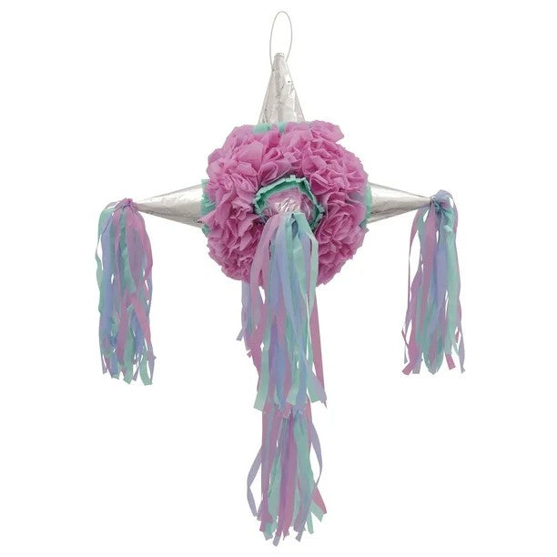 Pinata Rotunda pentru Petrecere, Flippy, Detalii Argintii, din Hartie si Carton, Pinata pentru Copii, 76 x 50 x 50 cm,