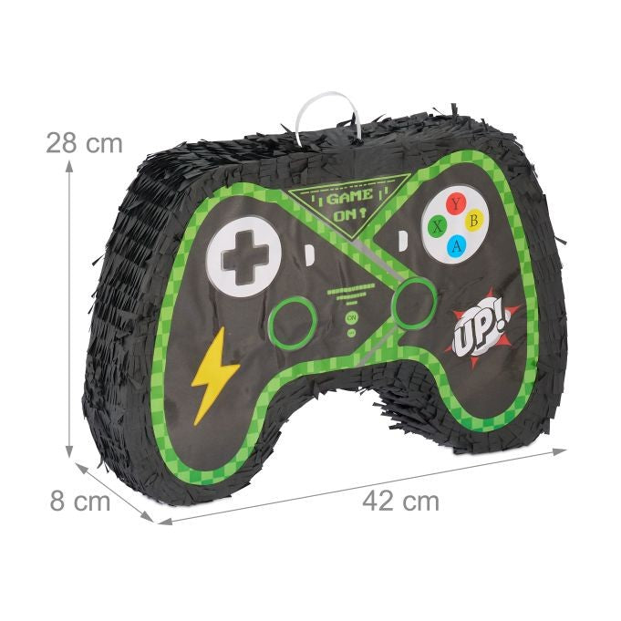 Pinata Controler Gamepad pentru Petrecere, Flippy, din Hartie si Carton, Pinata pentru Petreceri, 42 x 28 x 8 cm, Negru