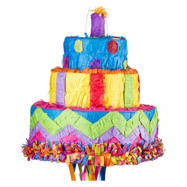 Pinata Tort Aniversar / Birthday Cake pentru Petrecere, Flippy, din Hartie si Carton, Pinata pentru Petreceri, 32 x 28