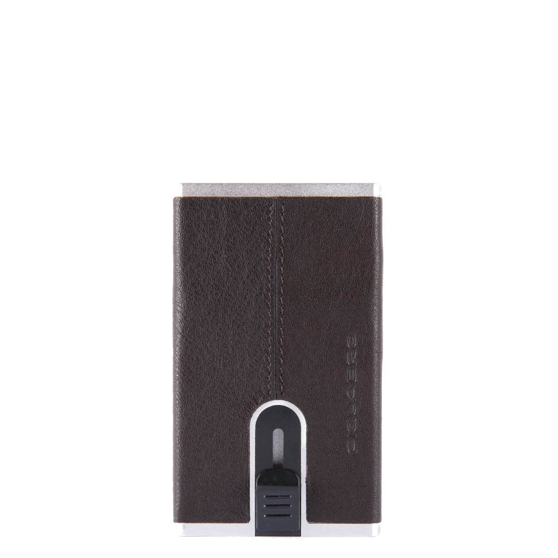 Piquadro, Black Square, Suport de carduri din piele, Sistem de alunecare pătrat, PP4825B3R-TM, Maro, Pentru bărbați - Olmarkt