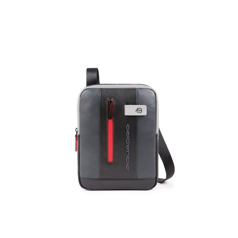 Piquadro, Urban, Husă iPad, Geantă de piele crossbody, Negru/Gri, CA1816UB00, 21 x 27 x 6 cm, Pentru bărbați - Olmarkt
