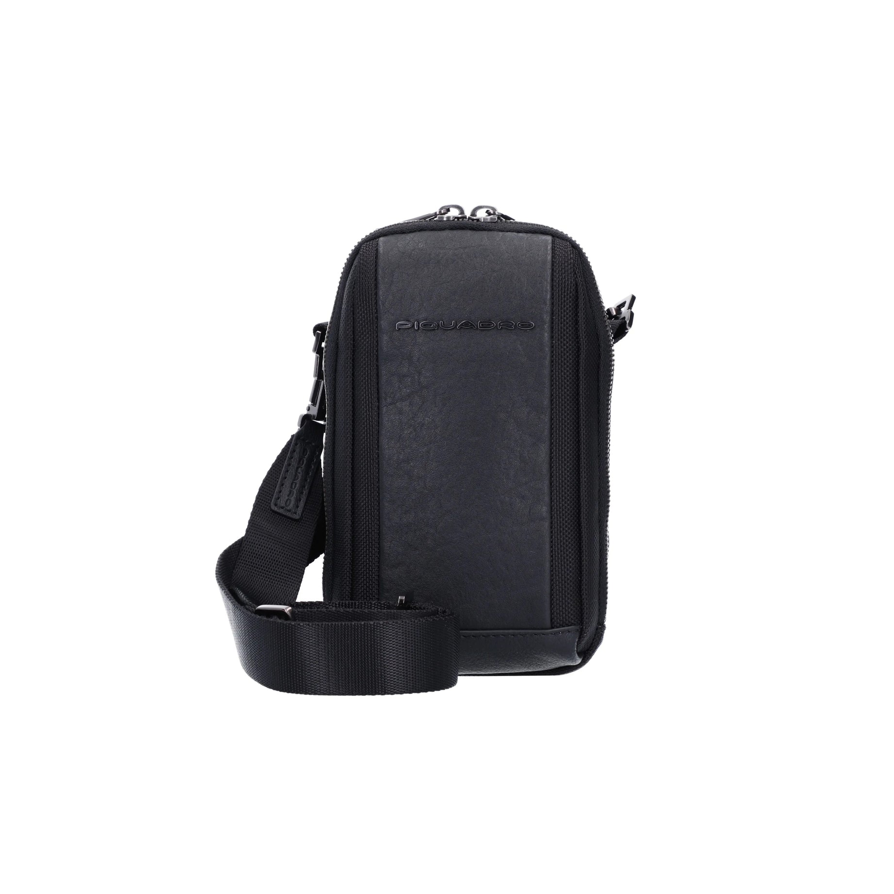 Piquadro, Brief 2, Nailon și piele, Geantă textilă crossbody, Negru, CA5485BR2, Pentru bărbați - Olmarkt