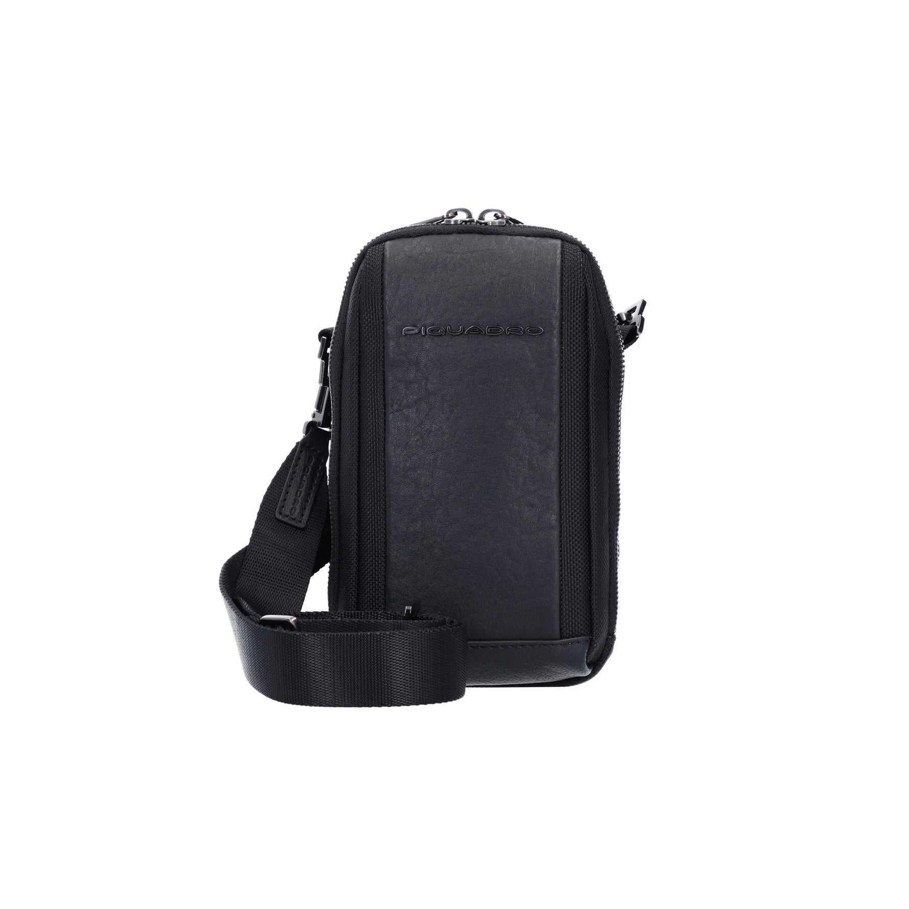 Piquadro, Brief 2, Nailon și piele, Geantă textilă crossbody, Negru, CA5485BR2, Pentru bărbați - Olmarkt